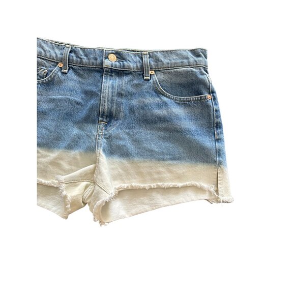 7 FOR ALL MANKIND Dip Dye Ombré Denim Shorts Size 29 - Picture 2 of 7